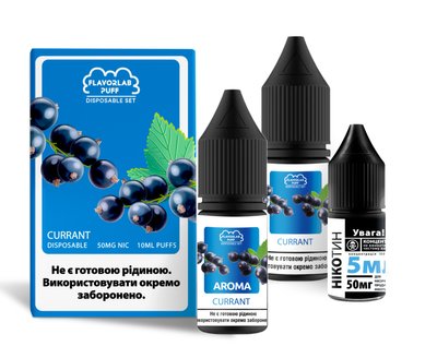 Набір для самозамісу Flavorlab Disposable Puff 10ml 50mg зі смаком смородини 472680 фото