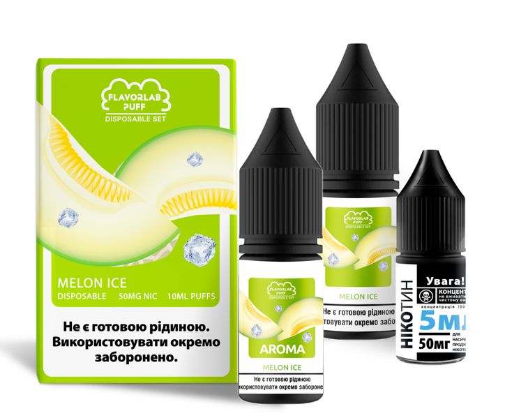 Набір для самозамісу Flavorlab Disposable Puff 10ml 50mg зі смаком дині з льодом 472672 фото