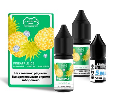 Набір для самозамісу Flavorlab Disposable Puff 10ml 50mg зі смаком ананасу з льодом 472674 фото